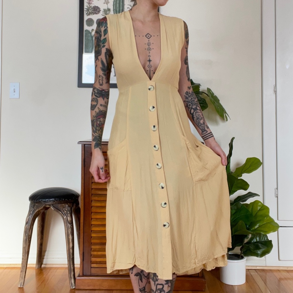 Faithfull the brand yellow dress